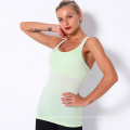 Camisetas de tanques de mujer camisas musculares ajustadas camiseta de tanque trasero suave acanalado 2 en 1 tops de yoga con sujetador incorporado